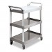 Rubbermaid Commercial 342488PM Economy Plastic Cart, Three-Shelf, 18-5/8w x 33-5/8d x 37-3/4h, Platinum