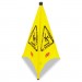 Rubbermaid Commercial 9S0100YL Three-Sided Caution, Wet Floor Safety Cone, 21w x 21d x 30h, Yellow RCP9S0100YL