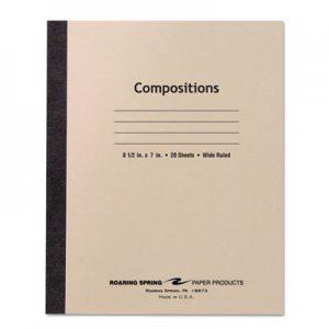 Roaring Spring 77340 Stitched Composition Book, Legal Rule, 8 1/2 x 7, WE, 20 Sheets ROA77340