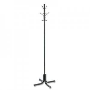 Safco 4163BL Metal Costumer, Four Ball-Tipped Double-Hooks, 21w x 21 x 70h, Black SAF4163BL