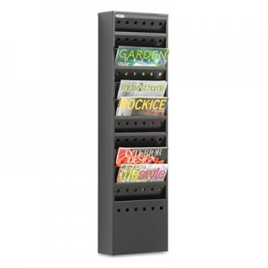 Safco 4321BL Steel Magazine Rack, 11 Compartments, 10w x 4d x 36-1/4h, Black SAF4321BL
