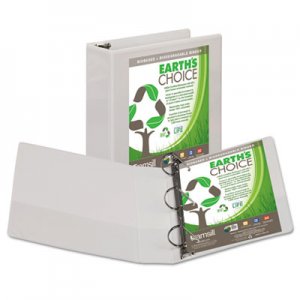 Samsill 16987 Earth's Choice Biobased + Biodegradable D-Ring View Binder, 3" Cap, White SAM16987