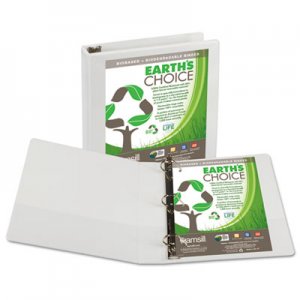 Samsill 16957 Earth's Choice Biobased + Biodegradable D-Ring View Binder, 1 1/2" Cap, White SAM16957