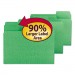 Smead SMD11985 SuperTab Colored File Folders, 1/3 Cut, Letter, Green, 100/Box