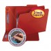 Smead SMD14936 Colored Pressboard Folders with Two SafeSHIELD Coated Fasteners, 1/3-Cut Tabs, Letter Size, Bright Red, 25/Box