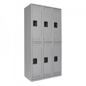 Tennsco TNNDTS121836CMG Double Tier Locker, Triple Stack, 36w x 18d x 72h, Medium Gray