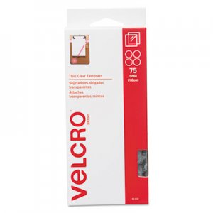 Velcro 91302 Sticky-Back Hook and Loop Fasteners, 5/8 Inch Diameter, Clear, 75/Pack VEK91302