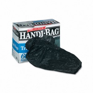 Handi-Bag HAB6FT60 Super Value Pack Trash Bags, 30 gallon, .69 mil, 36 x 29.5, Black, 60/Box WBIHAB6FT60
