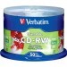 Verbatim 95159 CD-RW 80MIN 700MB 2x-4x DataLifePlus Silver Inkjet Printable 50pk Spindle VER95159