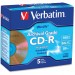 Verbatim 96319 Archival Grade CD-R 80MIN 700MB 52x 5pk Jewel Case VER96319