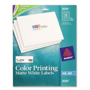 Avery Dennison 8250 Color Inkjet Printing Labels AVE8250