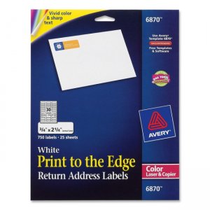 Avery Dennison 6870 Color Printing Label AVE6870
