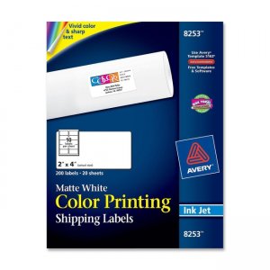 Avery Dennison 8253 Color Printing Labels AVE8253