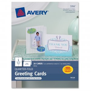 Avery 3266 Quarter Fold Card AVE03266