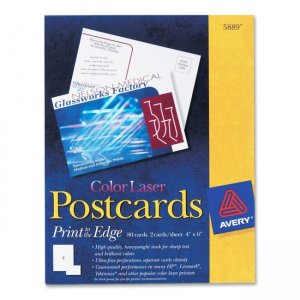 Avery Dennison 5889 Color Laser Print-to-the-Edge Postcards AVE5889