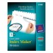Avery 11446 Print & Apply Clear Label Dividers w/White Tabs, 5-Tab, Letter, 25 Sets AVE11446