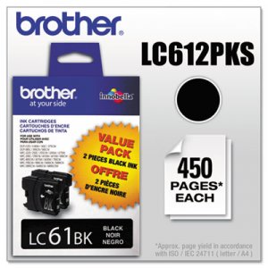 Brother LC612PKS LC612PKS Innobella Ink, Black, 2/PK BRTLC612PKS