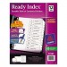 Avery 11140 Ready Index Customizable Table of Contents Black & White Dividers, 12-Tab, Ltr AVE11140