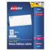 Avery 5167 Easy Peel Return Address Labels, Laser, 1/2 x 1 3/4, White, 8000/Box AVE5167