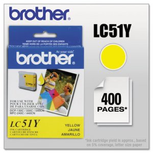 Brother LC51Y LC51Y Innobella Ink, Yellow BRTLC51Y