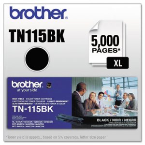Brother TN115BK TN115BK High-Yield Toner, Black BRTTN115BK