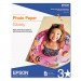 Epson S041271 Glossy Photo Paper, 52 lbs, Glossy, 8-1/2 x 11, 100 Sheets/Pack EPSS041271