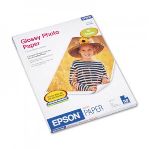 Epson S041649 Glossy Photo Paper, 52 lbs., Glossy, 8-1/2 x 11, 50 Sheets/Pack EPSS041649