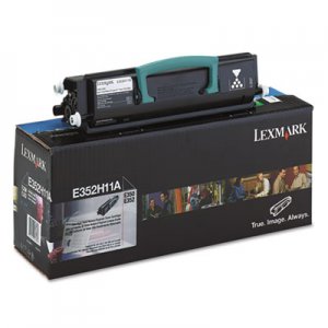 Lexmark E352H11A E352H11A High-Yield Toner, 9000 Page-Yield, Black LEXE352H11A