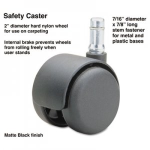 Master Caster 64234 Safety Casters, Standard Neck, Nylon, B Stem, 110 lbs./Caster, 5/Set MAS64234