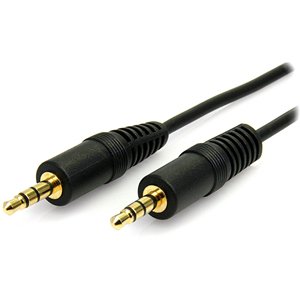 StarTech.com MU1MMS 1ft Slim 3.5mm Stereo Audio Cable - M/M